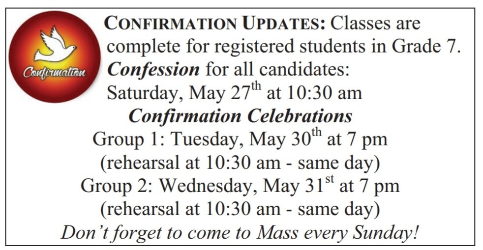 Confirmation dates: