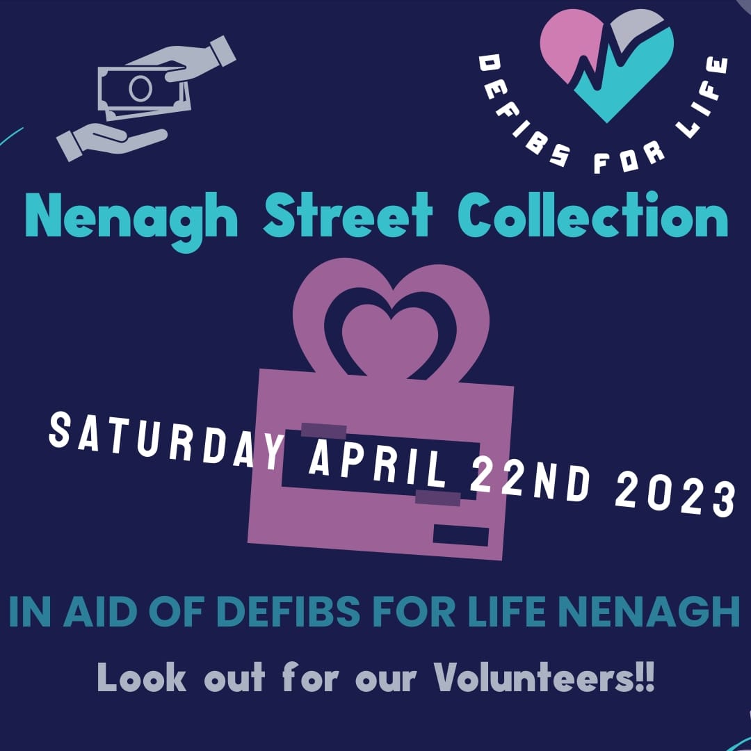 Defibs For Life Nenagh are having a street collection in Nenagh this Saturday April 22nd 🤑🪙🫰💸
Keep an eye out for our fabulous volunteers around the town 💪💪♥️🫰
#communityspirit #CPR #defibssavelives 
@NenaghGuardian @NenaghLions @NenaghLive @Nenagh_ie
