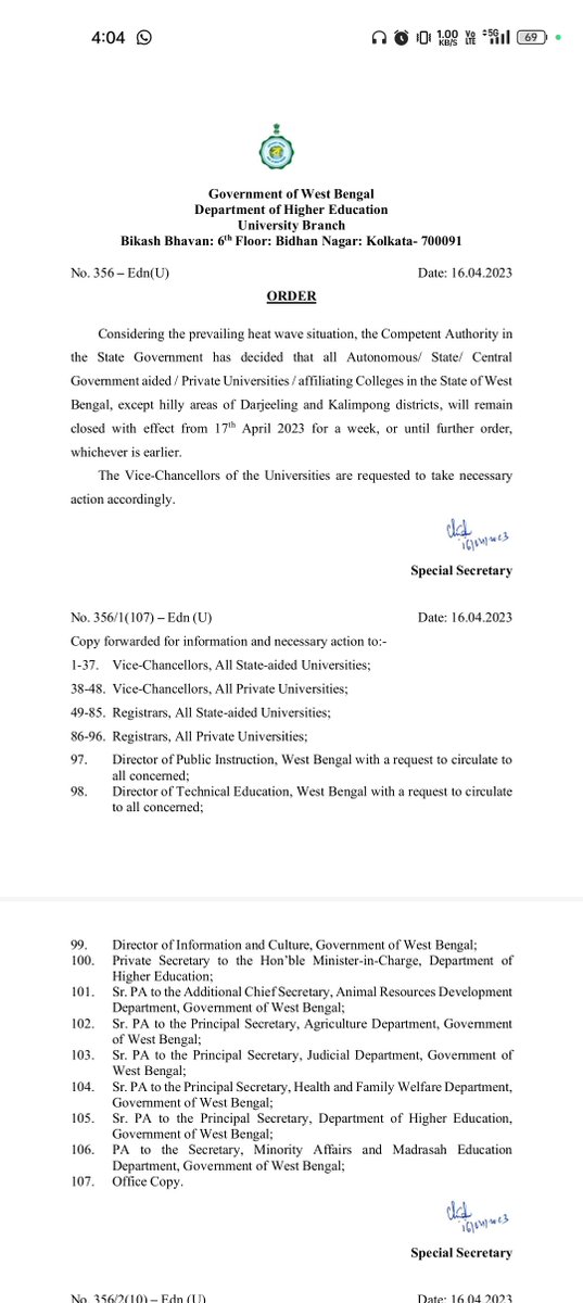 Piyushjha2k21's tweet photo. @BrainwareTweet  On behalf of most of my friends we are curious as this Government notice released today's will be applicable for our University or not.  As we are having our sessional exams form tomorrow kindly clear this confusion for us Respected Teachers. https://t.co/vbwUwVJE1i