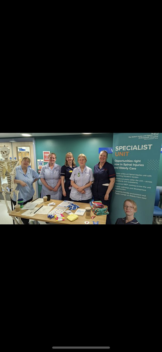 Just a small selection of the dedicated #MCSI staff showcasing what is on offer at todays @RJAH_NHS recruitment event. Come and see what’s on offer. Rotational posts, gain specialist skills, knowledge and experience within acute medicine, surgical, OPD, and community. #timetocare