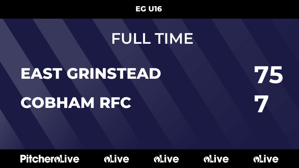 FULL TIME: EAST GRINSTEAD 75 - 7 COBHAM RFC
#EASCOB #Pitchero
egrfc.com/teams/142072/m…