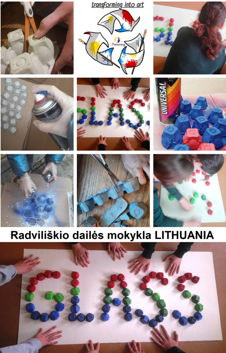 DonusumSanata's tweet photo. Grazina Likpetriene-Litvanya'dan Radviliskio Dailes Mokykla-Students from Radviliškio dailės mokykla create word "Glass" https://t.co/50m3FixBL1