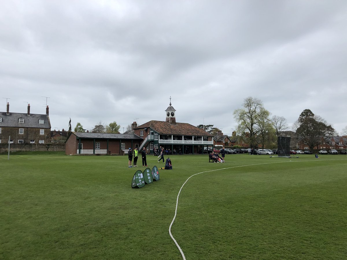 First 🏏 of the season & with the @BerksCricket v @WalesNCounty games cancelled, I’m at the @NCCA_uk T20 Group games between @DorsetCricket & @HerefordsCric at the lovely @SherborneSchool 🏟️ the promised 🌞 hasn’t made an appearance yet though ☹️