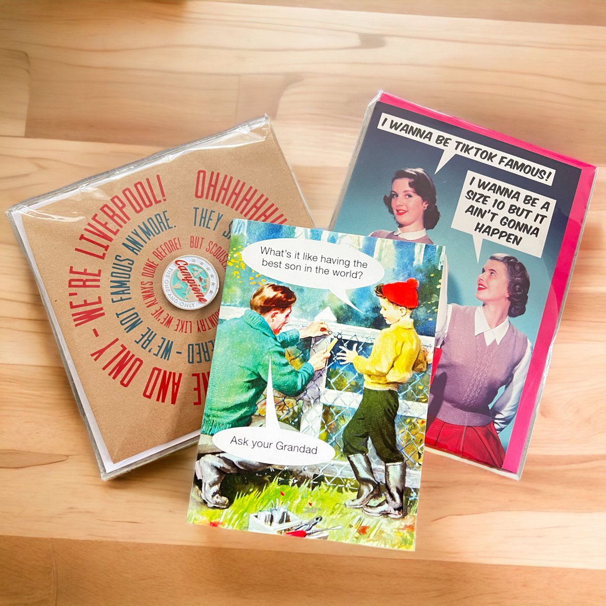 Cards from 50p, real hot chocolate (not powder) from £1, quiz games for back garden summer drinking from £1 - must be a hell of a bargain hunter sale… scousebirdshop.com/collections/cl…