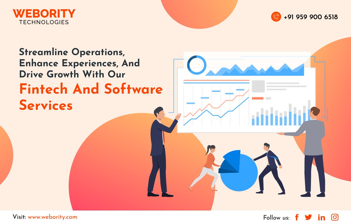 Webority offers the entire range of #software and #financeservices:

-Online #banking
-Payment & #digitalwallets
-#Blockchain marketplaces
-dApps
-#Investment mngmnt.
-Trading & exchanges
-Mobile & #Internetbanking apps
-Reward & loyalty management

and more!