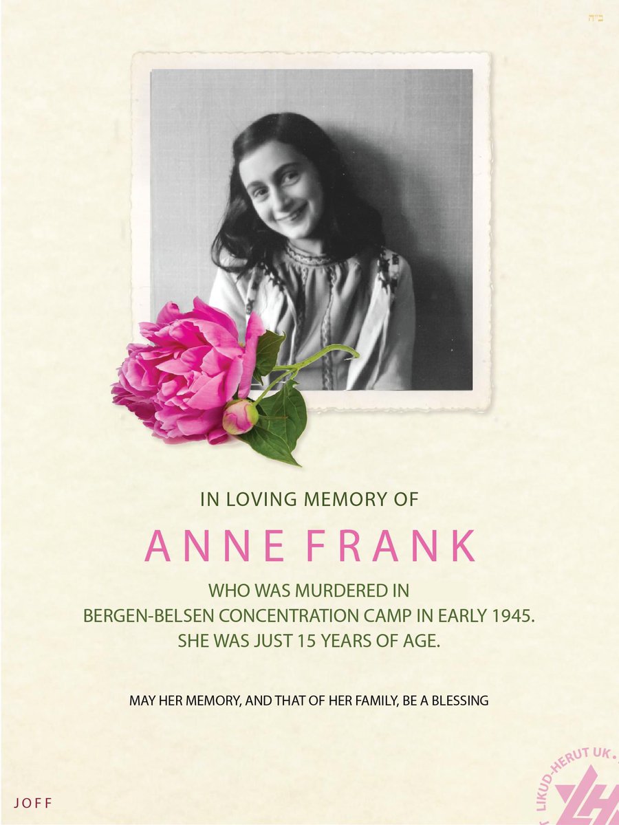On April 15th 1945, British, Canadian and American troops reached the gates of Bergen-Belsen Concentration Camp. Sadly for Anne Frank and so many others, the liberation came too late. Baruch Dayan HaEmet.
#HolocaustRemembrance #HolocaustEducation #neveragain #annefrank