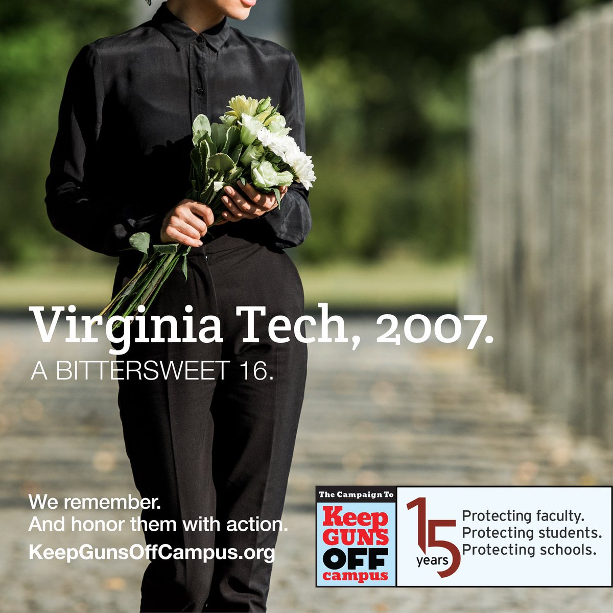 KeepGunsoffCamp's tweet photo. 16 years since a lone #gunman armed with two #semiautomatic pistols attacked @virginia_tech's campus-32 deaths, 17 injuries. We remember, & we honor with action. #WeAreVirginiaTech #Hokies #virginiatech #keepgunsoffcampus #enough #Virginia #VA #blacksburg #banhighcapacityclips https://t.co/ACrBWBKYlC