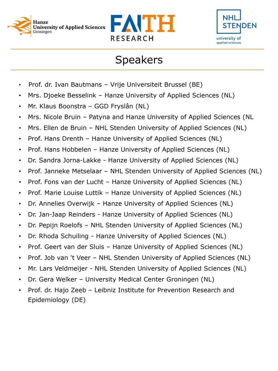 📢#Researchers, #lecturers, #students and #olderadultsadvocates working in #publichealth, #socialdomain or #healthcare: 
Join us for FAITH research Summer School 12-15 June 2023!
 
Please register at: fd7.formdesk.com/hanzehogeschoo…

<a href="/hanze/">Hanze</a> @Hanze_HA <a href="/nhlstenden/">NHL Stenden</a> <a href="/RegieorgaanSIA/">Regieorgaan SIA</a>