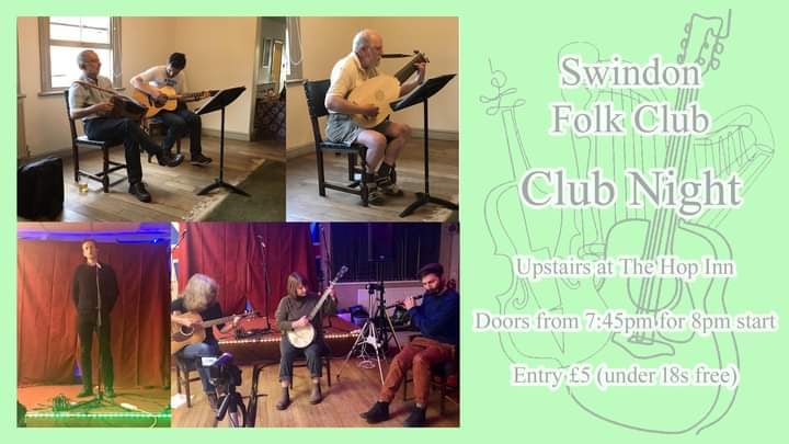 We have a club night coming up this Friday (21st April) upstairs at the <a href="/hopinnswindon/">The Hop Inn Swindon</a> - doors from 7:45pm for an 8pm-ish start.
Bring along your singing voices and instruments to share songs and tunes; it'll be great to see you there!
Entry £5 (under -18s free)
#folk #folkclub