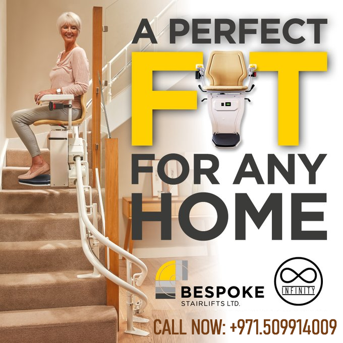 AltaanElectro's tweet photo. Stairlift solution by BESPOKE UK. Now available in UAE, QATAR, OMAN & SAUDI ARABIA. A perfect solution for your loved ones. Call/Whatsapp now +971509914009 or visit https://t.co/joOBE0MIUu #mobility #stairlifts #wheelchairlift #inclined #platformlift #homelift #homedecorideas #UAE #dubailiving #qatarliving #oman #saudiarabia