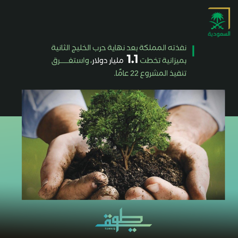 SBAgovSA's tweet photo. يهدف إلى خفض الانبعاثات الكربونية وتحسين جودة الحياة؛ برنامج طويق يسلط الضوء على دور المركز الوطني لتنمية الغطاء النباتي ومكافحة التصحر. #هيئة_الإذاعة_والتلفزيون