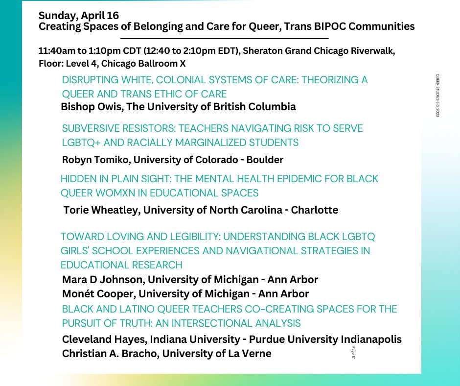 AERA Queer Studies SIG tweet media