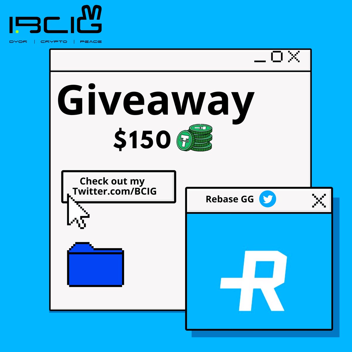ibcig's tweet photo. 🔔 $150 giveaway ($50 for 3 winners) 

Task:
📌 follow @REBASEgg  @ibcig , like &amp; retweet 

📌  Join Telegram https://t.co/Q0KNPShtPb

📌 Provide proof in the comments

🏆 Winners will be announced on 18 April at 1 PM UTC 

#Giveaway #USDTether  #IBCIGgiveaway https://t.co/UoZ7rRsnSS
