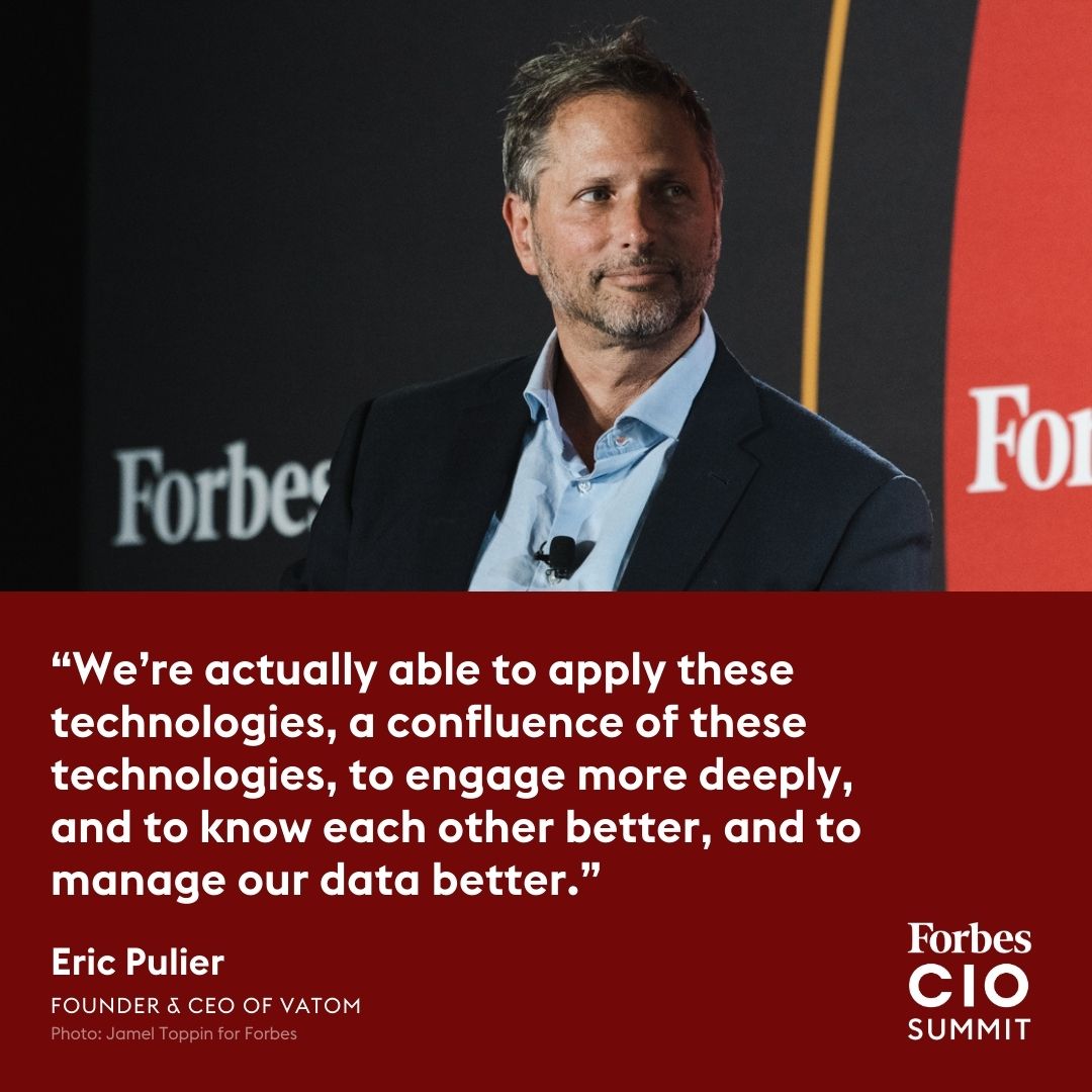 Eric Pulier, the founder and CEO of Vatom, discussed generative AI at the #ForbesCIO Summit. trib.al/Wtplm4s