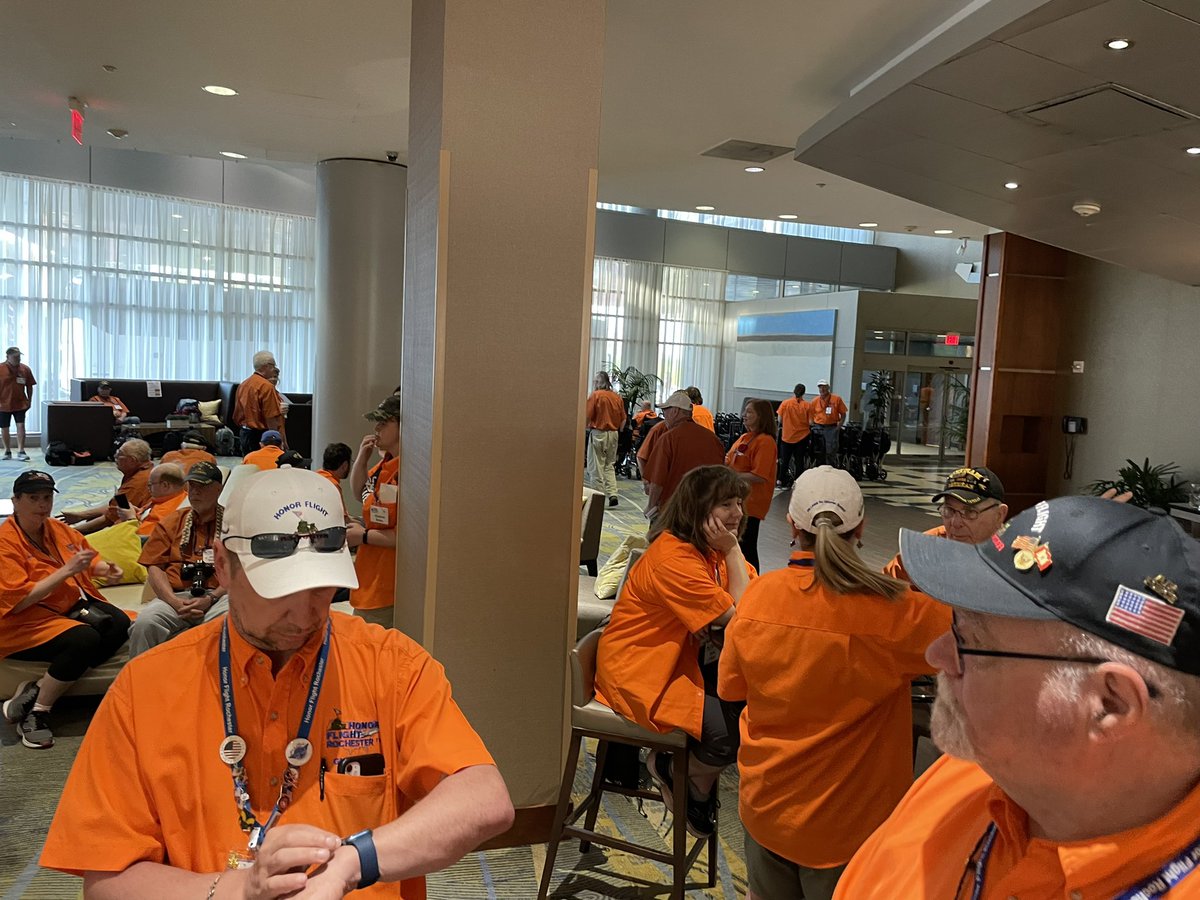 peterglennon's tweet photo. Finishing breakfast. Getting ready to head back to BWI. #HonorFlightRochester #Mission76 https://t.co/aAi4Aqxq1r