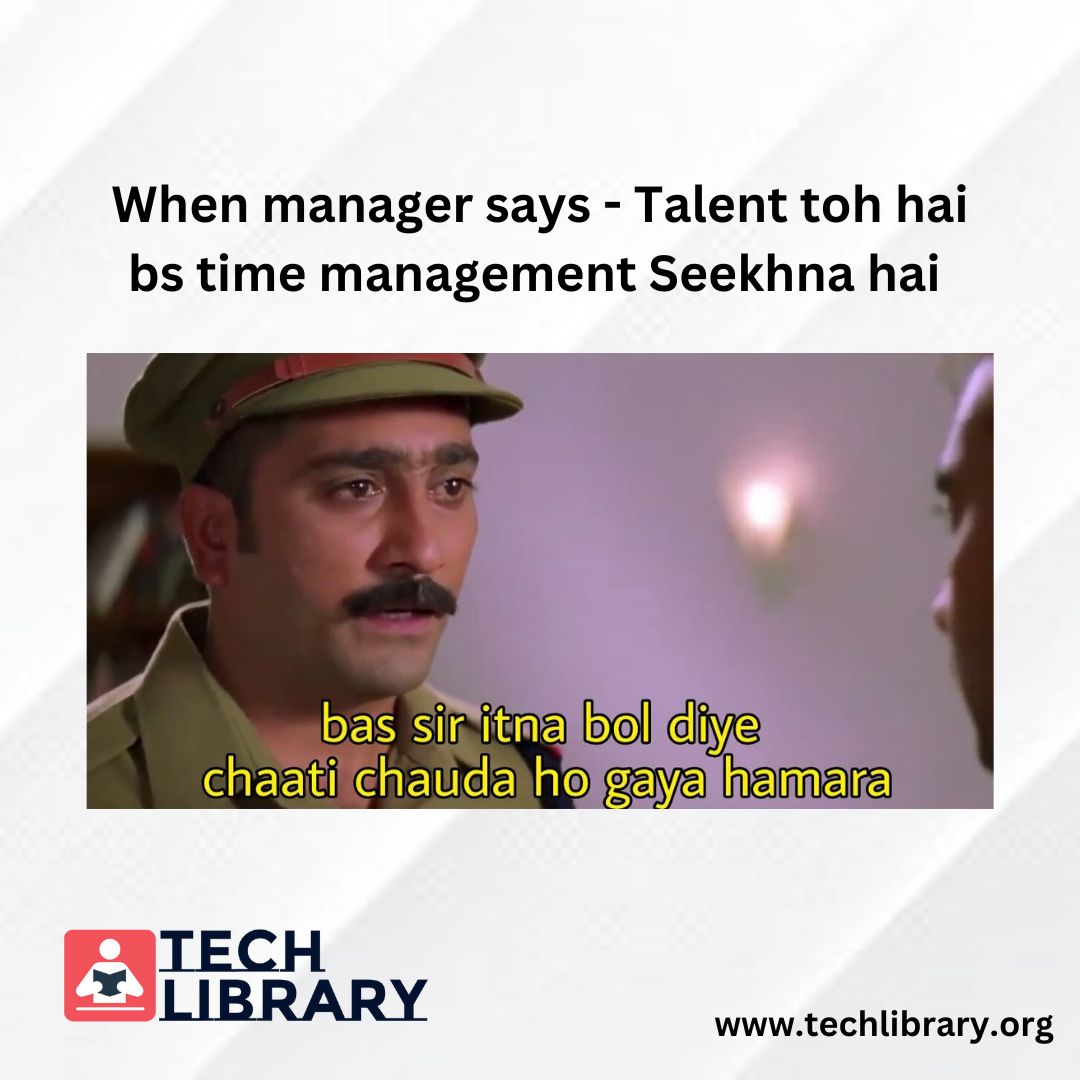 TechLibraryEdu's tweet image. when manager says talent toh hai bs time management seekhna hai
#techlibrary #courses #training #institute #manager #datasciencecourse #manager #timemanagement #dataanalyticscourse #indianmemesdaily #indianmemes #memes
#funnymemes
