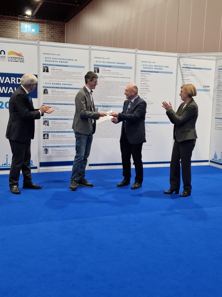 Petar Milovanovic member of the #ECTSAcademy was awarded with the @ECTS_science Ian T Boyle award at #ECTS2023 Congratulations!