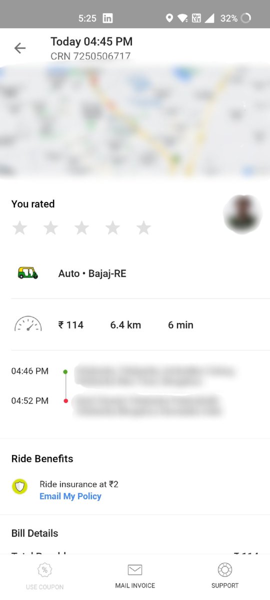 pavaman_ananth's tweet image. Just took an @Olacabs Auto ride, estimated fare INR 56 for 2.8KM. At drop, app shows INR 114, claiming 6.4KM in 6 mins. Really? Time for fair fares &amp;amp; transparent pricing! Choose @nammayatri for a better experience. #OlaOvercharging #SupportDrivers #NammaYatri