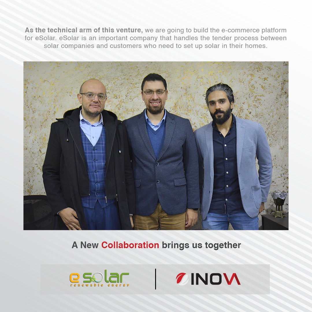 inovaeg's tweet photo. #eSolar is an important company that aims to handle the tender process between #solar companies and customers.
As the technical arm of this venture, we are going to build the #ecommerce #platform for eSolar in record #time, with #efficient hands and expert #supervision. https://t.co/5YHMKs4578
