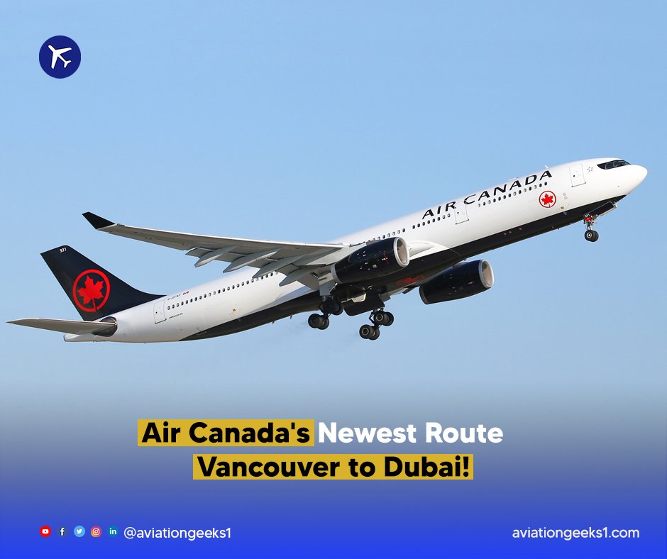 @AirCanada has announced the addition of non-stop flights from @yvrairport to Dubai starting from October 28, 2023, operating four times weekly. Air Canada's @Boeing 787 Dreamliner aircraft will operate the route.
#AirCanada #Dubai #Vancouver #NewRoute #Dreamliner #PremiumService