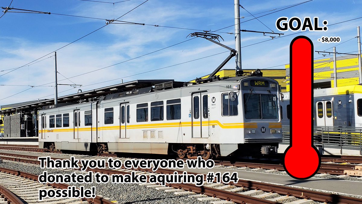 We did it! Thanks to your donations we have made our goal to save the Los Angeles Metro 164! Our LRV department will be going down to Los Angeles this week to get training on how to operate and maintain the P2020 in partnership with Los Angeles Metro and our friends at the SCRM.
