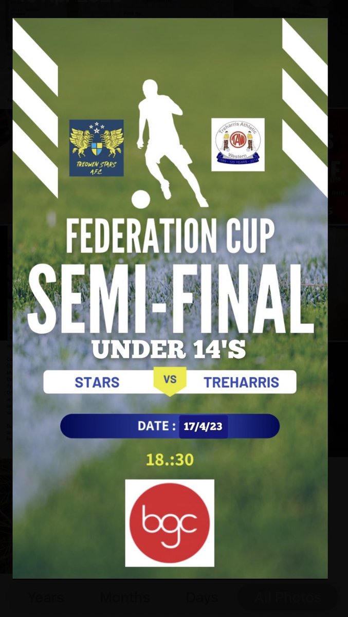 Treowenstarsfc's tweet photo. Good luck to our U14s, who take on league toppers @TreharrisAthFC tomorrow at Bush Park,
Treharris are flying and top of the @CRMJFL league, so a strong performance needed to progress to the final in the @BGCWales Cup 💫 https://t.co/PXKWn74FXq