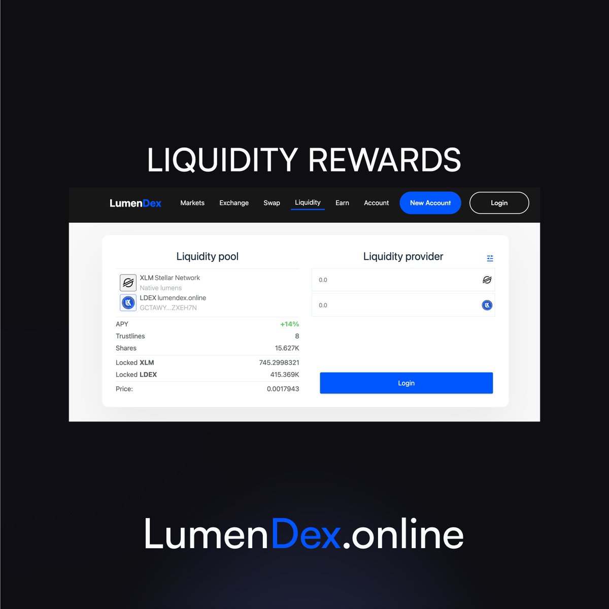 lumendexio's tweet photo. ❤️ LIQUIDITY POOL INSTRUCTIONS

⚡️ Follow the instructions below to deposit liquidity to LDEX Liquidity Pool in order to earn passive income from automated trading: https://t.co/mxFXA0RB9V https://t.co/efLuBEDK6F