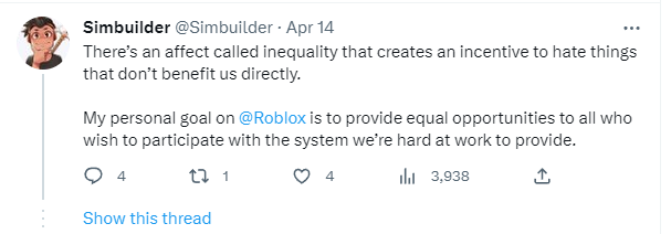 Rbx_VS's tweet photo. @vuriae @Simbuilder @MrBeast @teamtreesofficl @8BillionTrees @Aspiration @UAZInnovation calling out my rival @elonmusk for supressing the likes to my tweets because he knows i will very likely surpass him very soon. this tweet got 3,938 views, so it should be at atleast 2,000 likes, but it does not https://t.co/JWhSK3JGMo