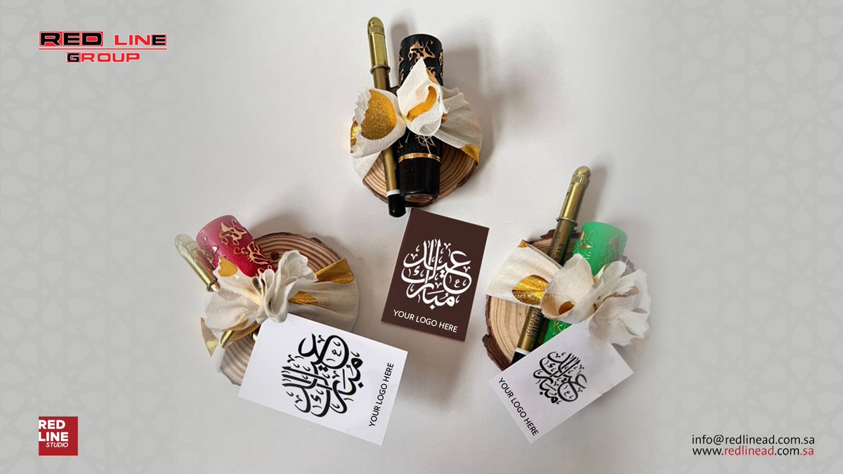 RedLineGroup_SA's tweet photo. مجموعة الخط الأحمر تهنئكم بحلول عيد الفطر المبارك وتقدم لكم مجموعة من الخدمات الإعلانية والهدايا الدعائية. أعاده الله علينا وعليكم بالخير واليمن والبركات

Email: info@redlinead.com.sa
Mobile: +966 138333459 
#eidmubarak #Eid #saudiarabia #events #saudi #gifts #السعودية #عيدالفطر https://t.co/pREmNEplGx