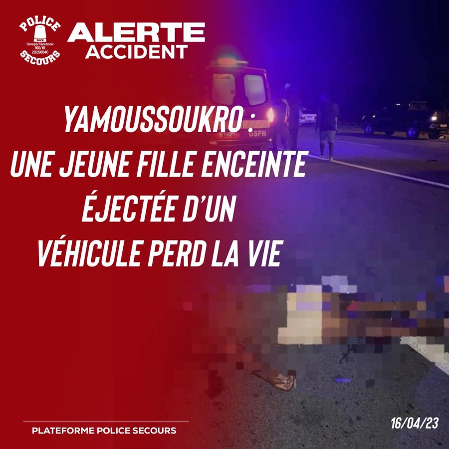 accident Yamoussoukro jeune fille enceinte
