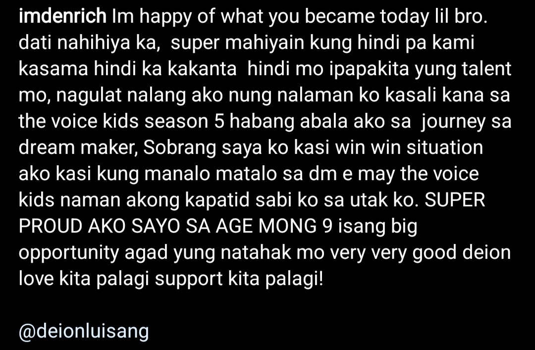 getitgot_it's tweet photo. Denrich as a supportive kuya 🥺

We're really proud of you, Deion! Support ka namin palagi ♡

#TVKPH5DeionMagic
#TVKPH5Deion
#TVKPH5BattleRounds https://t.co/dugVhn0med