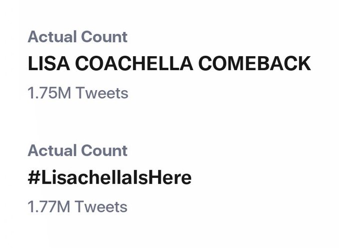 NguyenJenmy's tweet photo. 2M thôi nào.LISA COACHELLA TRỞ LẠI  #LisachellaIsHere https://t.co/cIQmi7ZZP5