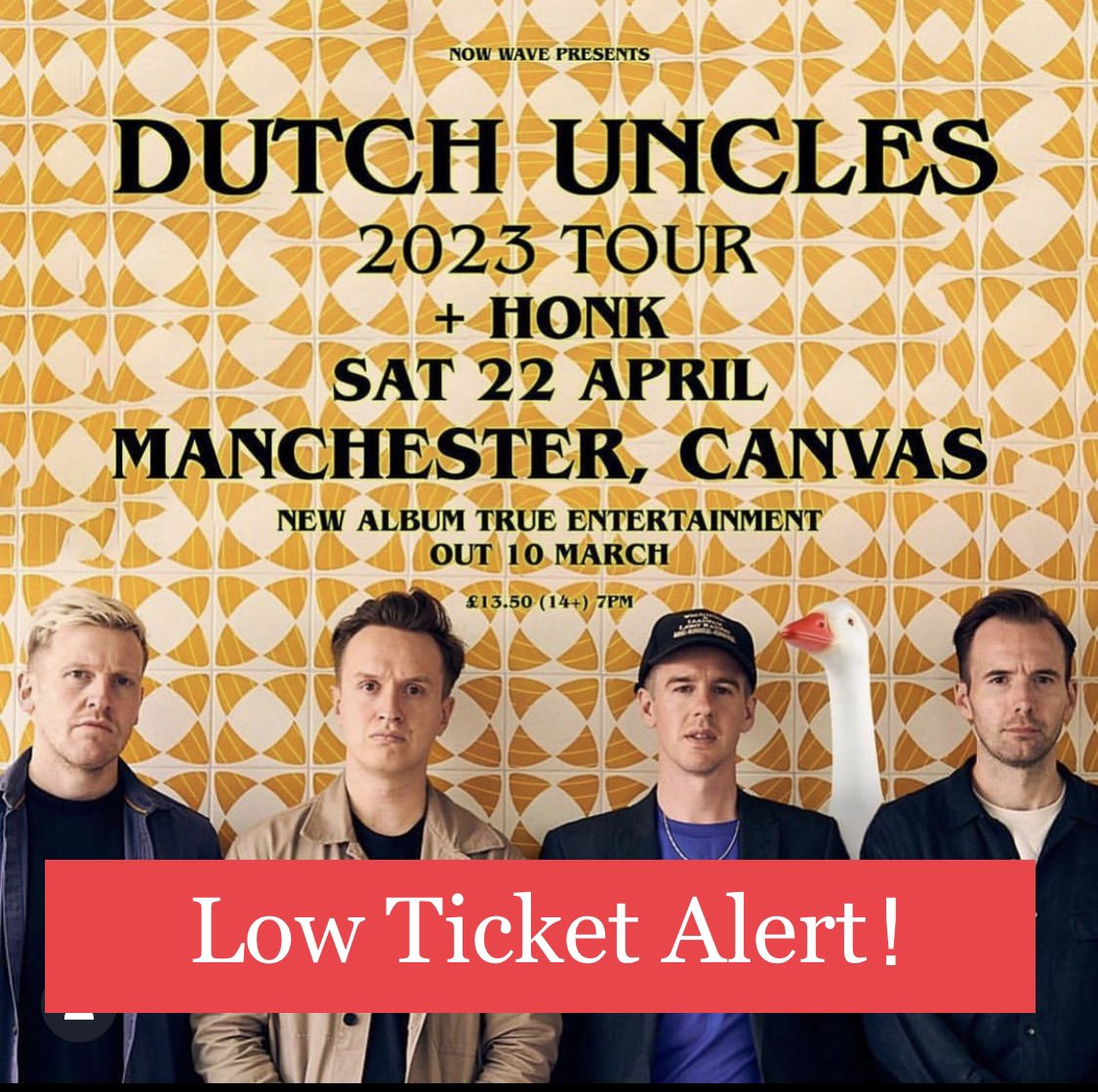 dutchuncles's tweet photo. ๐จ TICKETS RUNNING LOW ๐จ Donโt miss out on our first hometown show in 5 years! Already shaping up to be a classic night ๐
Tickets ๐๏ธ - https://t.co/NCrmUt0uUI
#dutchuncles #trueentertainment #manchester #mcr https://t.co/QOjUGRYdTR
