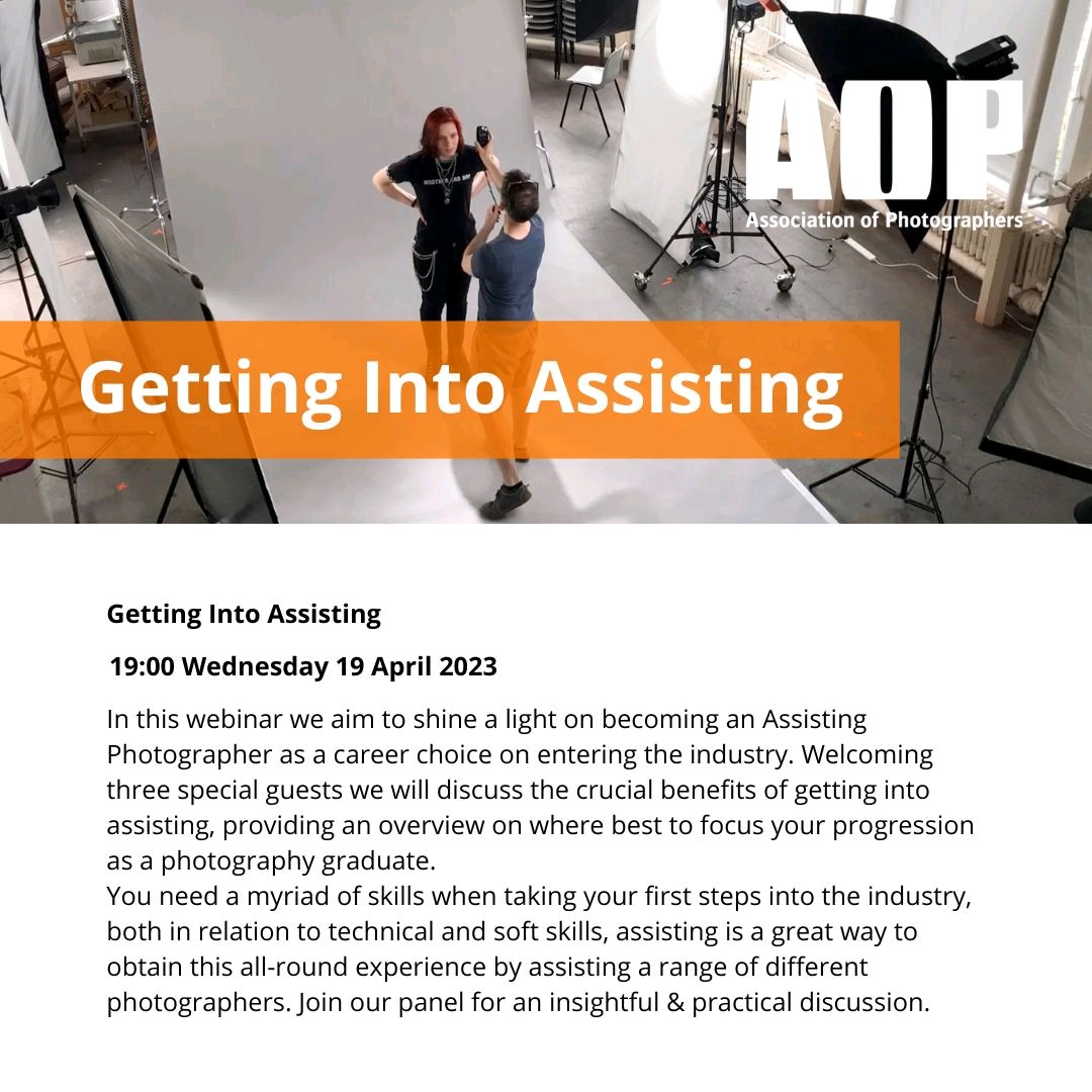 Considering a career as an Assisting Photographer? Join our webinar hosted by @DearAdamShaw @SarahHoganphoto, @iragiorgetti & panel guests discussing merits of this career route ow.ly/M2L050NInSS
#ProtectPromoteInspire #AOPevents #AssistingPhotographers  #PhotographyCareers
