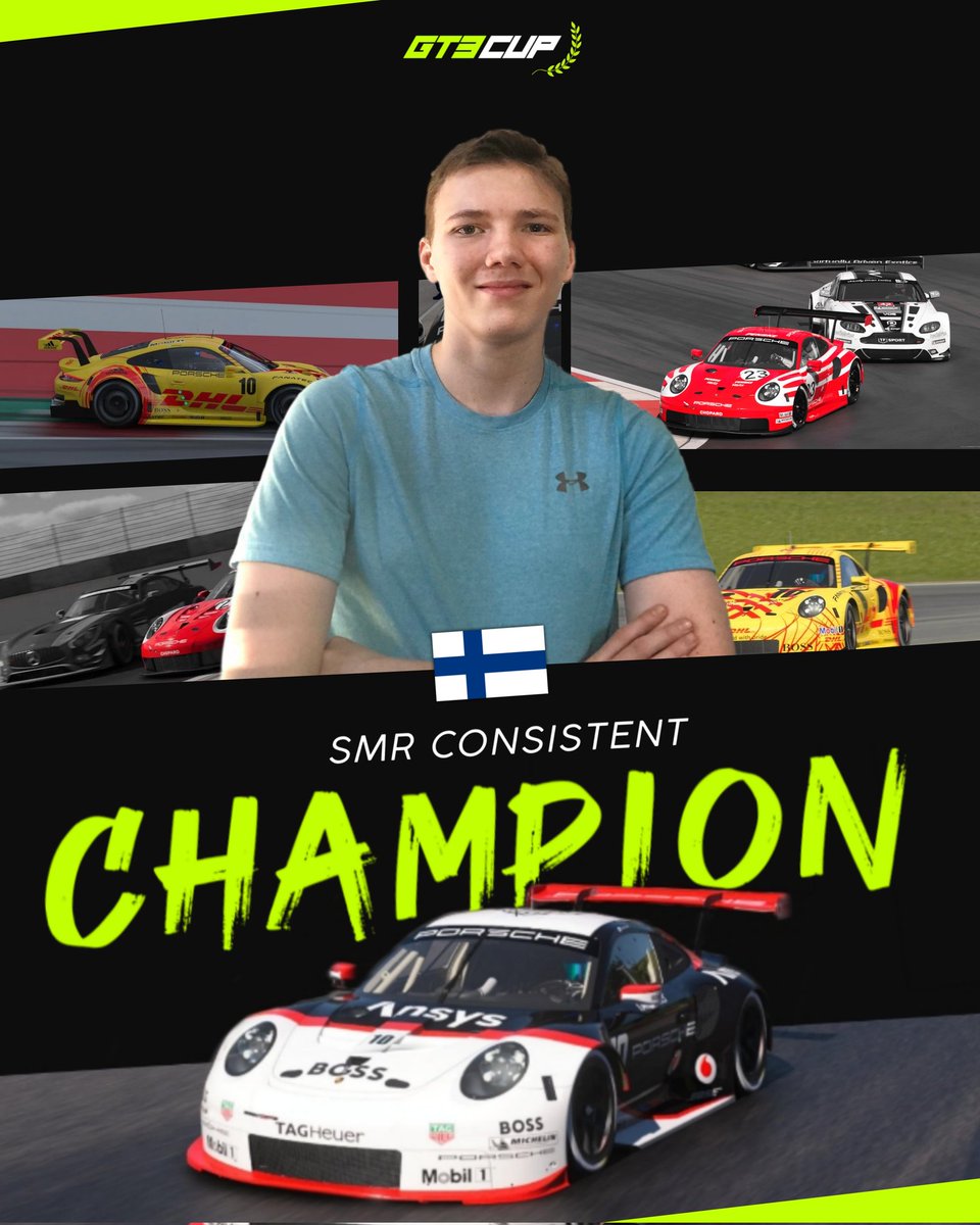 smrc_eu's tweet photo. @ConsistentUplo2 a champiooooooon !🏆🔥

He secured his title before the last round ✅️

Great job and congratulations ! 🎉

#SMRC #GT7 #GT3CUP https://t.co/QNOca4xciJ
