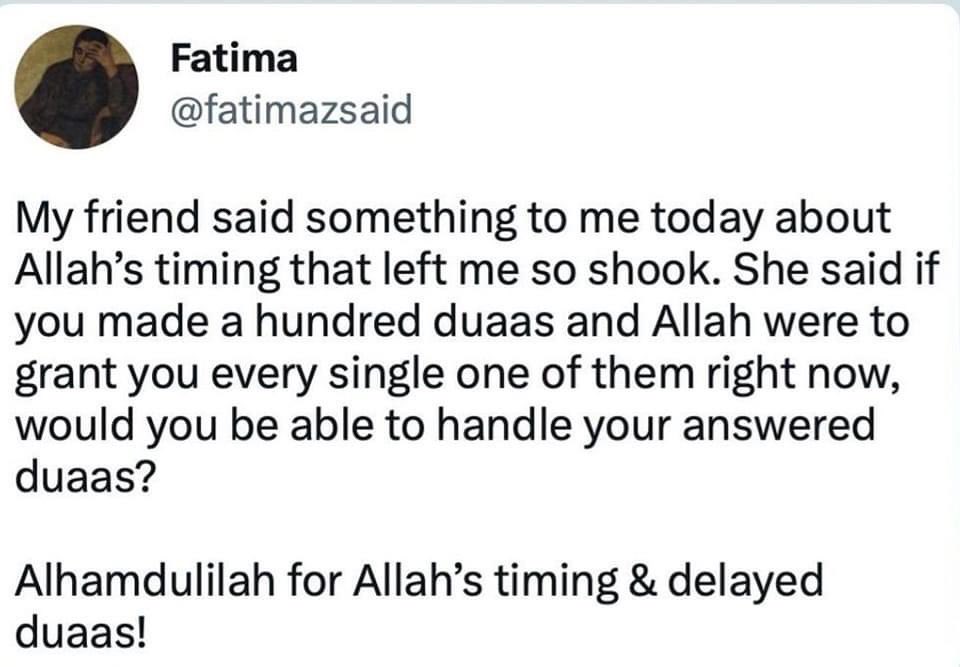 Zara__x's tweet photo. SubhanAllah 

There is absolute Khair in the unknown 🤍 https://t.co/IJAU95uf0g
