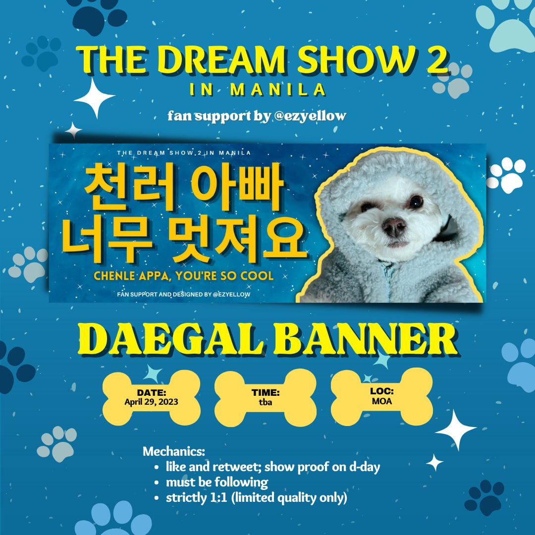 ezyellow's tweet photo. NCT DREAM: The Dream Show 2

#DAEGAL HAND BANNER
"#CHENLE Appa, You're so Cool!"
fan support by @ezyellow ◠⁠‿◠⁠

. . . like &amp; rt this tweet
. . . not open for trades
. . . v limited quantity
. . . time &amp; loc tba !

#THEDREAMSHOW2_in_MANILA
#TDS2inMNL https://t.co/fNvYAtU5Dg