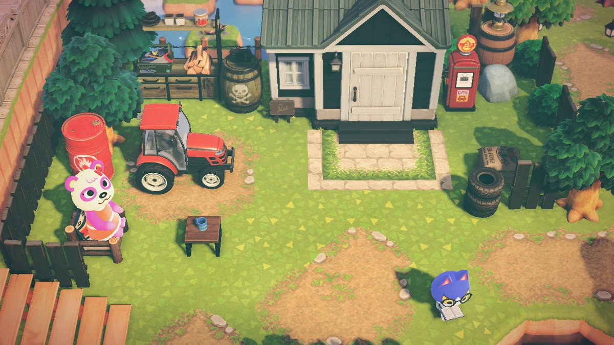 バンタムおいちゃんのお家周り🚙🏡
キャンプ場の管理人にされがちおいちゃん。　
#あつ森
#あつ森写真部 
#ペタル島ログ