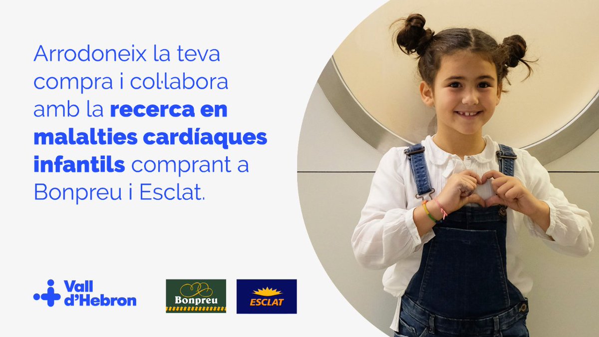Vall d'Hebron (@vallhebron) on Twitter photo Aquest abril, si compres a <a href="/bonpreuesclat/">Supermercats Bonpreu i Esclat</a>, arrodoneix la teva compra i col·labora amb la recerca del <a href="/VHIR_/">Vall d'Hebron Institut de Recerca</a> en malalties cardíaques infantils 💙 #VHTocaElCor
Més informació 👉🏻 vhc.cat/arrodoniment-t… Aquest abril, si compres a <a href="/bonpreuesclat/">Supermercats Bonpreu i Esclat</a>, arrodoneix la teva compra i col·labora amb la recerca del <a href="/VHIR_/">Vall d'Hebron Institut de Recerca</a> en malalties cardíaques infantils 💙 #VHTocaElCor
Més informació 👉🏻 vhc.cat/arrodoniment-t…