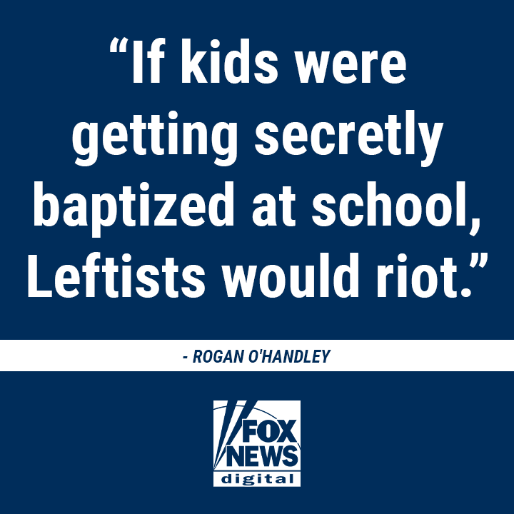 FoxNews's tweet photo. WOKE EDUCATION: Instagram influencer DC Draino calls out the left's irony, pointing out when teachers secretly coerce kids into switching genders, "it's progressive." https://t.co/lRERtPjDU9