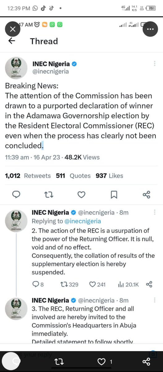 GlanuelL's tweet photo. Inec is the problem of Nigeria, this whole nonsense is not far fetched.
When the Head is bad what do you expect. 
Going forward inec chairman,Directors, Recs should be drawn from the judiciary and return back after there tenure. Same way is done in the USA. 
@atiku
@officialABAT https://t.co/6511p5fXa5