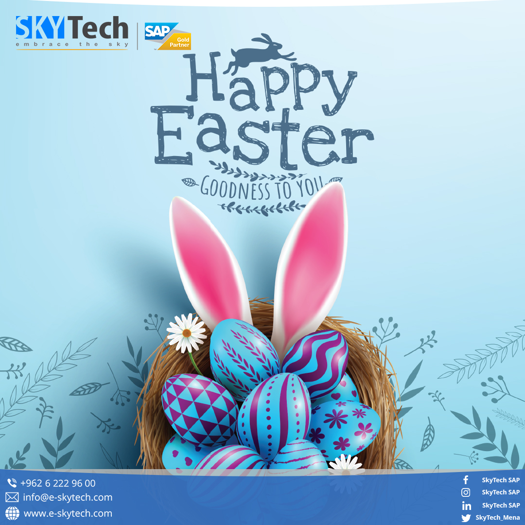 SkyTech wishes you a happy and blessed Easter.

#HappyEaster #year2023 #erp#jordan #Skytech #Partnersforlife