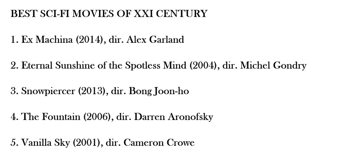 YoungWolf989's tweet photo. My picks for Top 5 best Sci-fi movies of XXI century for @Skadooosch #MovieRanking Space❤️🎦❤️

"Children of Men" not included because of @fonsythesnowman &amp; @Movie_Steph 😂

Inception, Interstellar, EEAAO, Dune, Gravity, Mad Max not on the list for being too basic🙃

#BestList 😅 https://t.co/CFt2rt2LKf