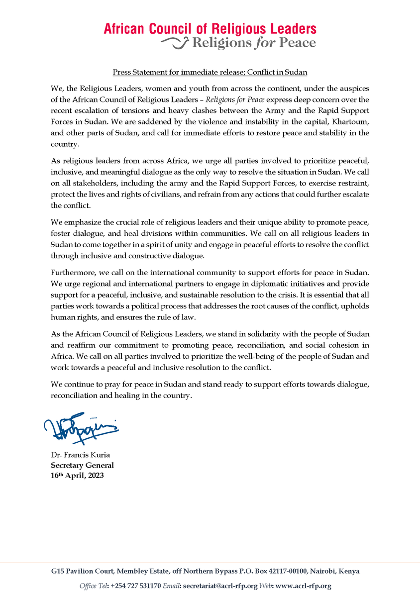 acrl_rfp's tweet photo. We call for peace in the Sudan conflict. The @acrl_rfp sends its deepest condolences to the loved ones of civilians who have lost their lives in the conflict in #Sudan The people of Sudan deserve a peaceful and prosperous future. #Sudan #Peace https://t.co/uOTbErBgYi