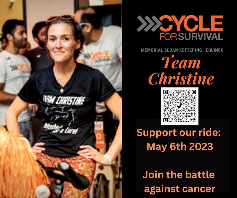 Please consider supporting our Cycle for Survival ride - May 6 2023
100% of fundraising goes to Memorial Sloan Kettering Research Cycle for Survival

secure2.convio.net/mskcc/site/TR;…