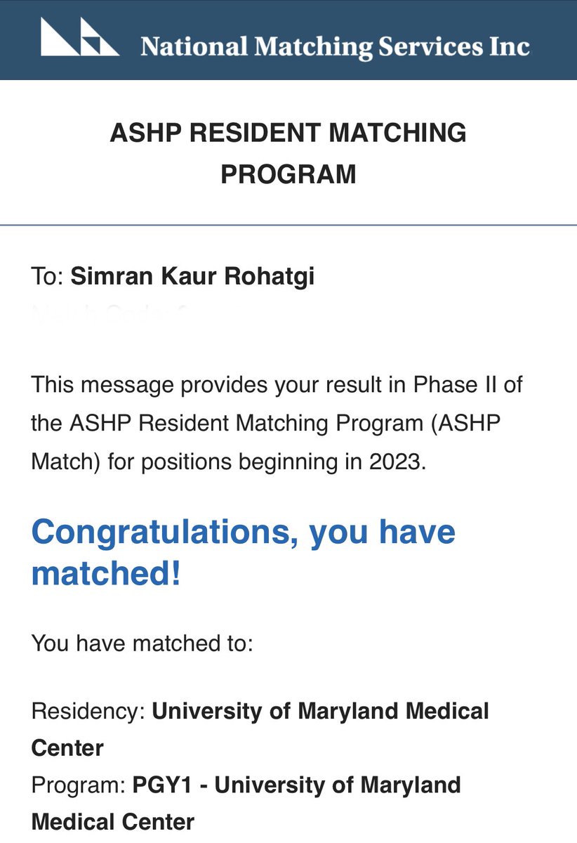 I am so excited to move to Baltimore after graduation for PGY1 at University of Maryland and so grateful to everyone who helped me get here! #pharmres #ashpmatch