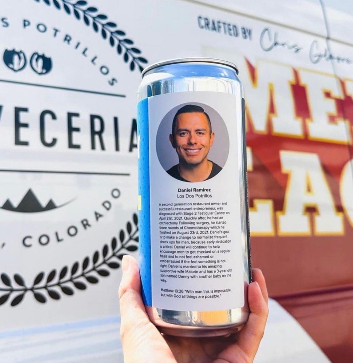 TestesCancer's tweet photo. Hey Denver! Daniel Ramirez tc survivor and owner @Losdosmexrest is supporting testicular cancer awareness month! All 4 locations have tc educational materials to promote the importance early detection. Learn more - https://t.co/09Fq9Iy08H #TesticularCancer #Urology #Denver https://t.co/UvFjytMPs3