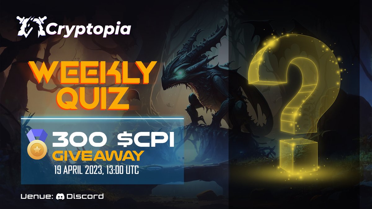 Cryptopia_world's tweet photo. Announcement🔊🔊
Our next weekly Quiz is happening next Wednesday on discord🤖
🤑 3 winners will share 300 $CPI, don't miss it ❗️
ℹ️Stay tuned to our channels to keep up with our latest news:

✉️Telegram: https://t.co/HBbaKBAM1t
🤖Discord: https://t.co/tt3Gr0qnCM

#OKBC #GameFi https://t.co/w2zHOMYwRy