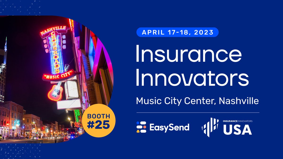 📢 Calling all #insurance leaders in Nashville! We're excited to be in town for #IIUSA23. Drop by booth 2️⃣5️⃣ at Music City & say hi to our team to chat about:
🎸 streamlining customer data collection
🎸 automating submissions, claims, & policy management
🎸 reducing touch points