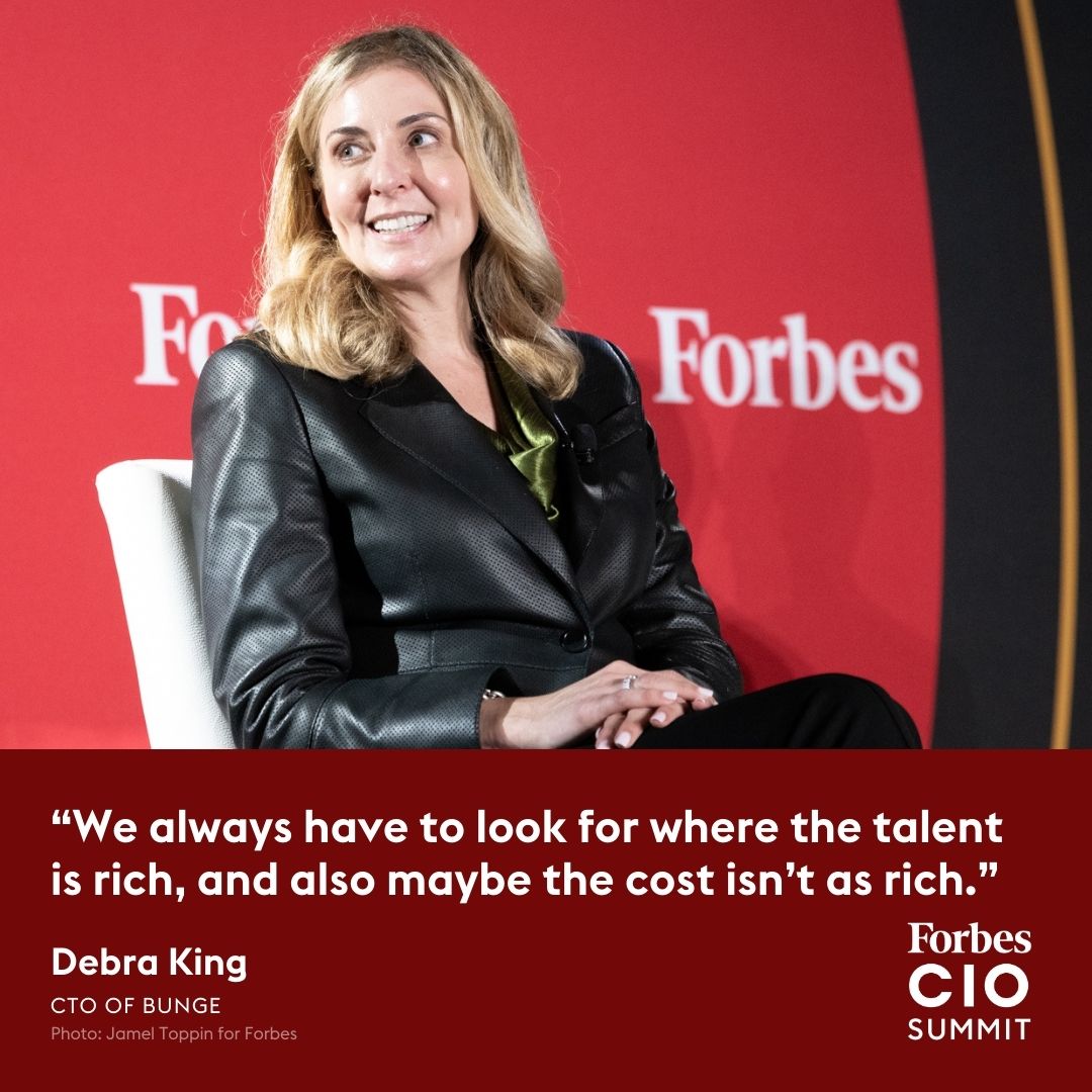 Debra King, the CTO of Bunge, discussed global supply chain optimization at the #ForbesCIO Summit. trib.al/4RSyosG